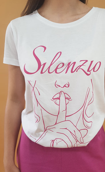 t-shirt bocca silenzio 