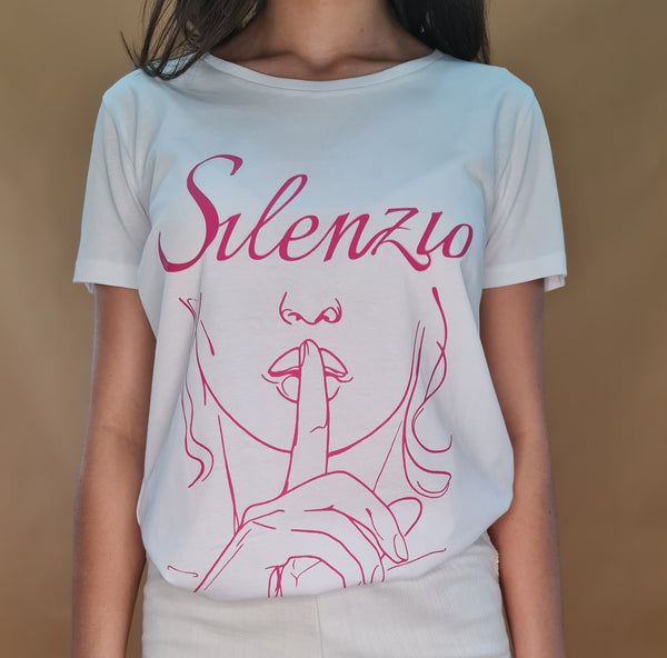 t-shirt bocca silenzio 